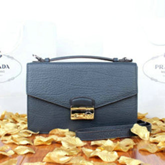 2014 Prada grainy leather mini bag BT8092 blue for sale - Click Image to Close